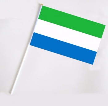 Wholesale custom printed Polyester Sierra Leone festival celebrate hand waving flags