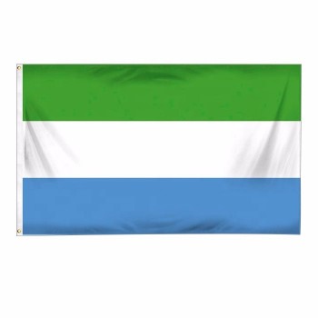 Digital Printing Custom Size 2x3ft 4x6ft 3x5ft Polyester Fabric National Sierra Leone Flag