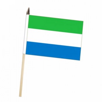 Mini cheap custom printed Sierra Leone hand held flag with flagpole