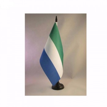 Silk Printing 68d Polyester Sierra Leone Country Table Flag